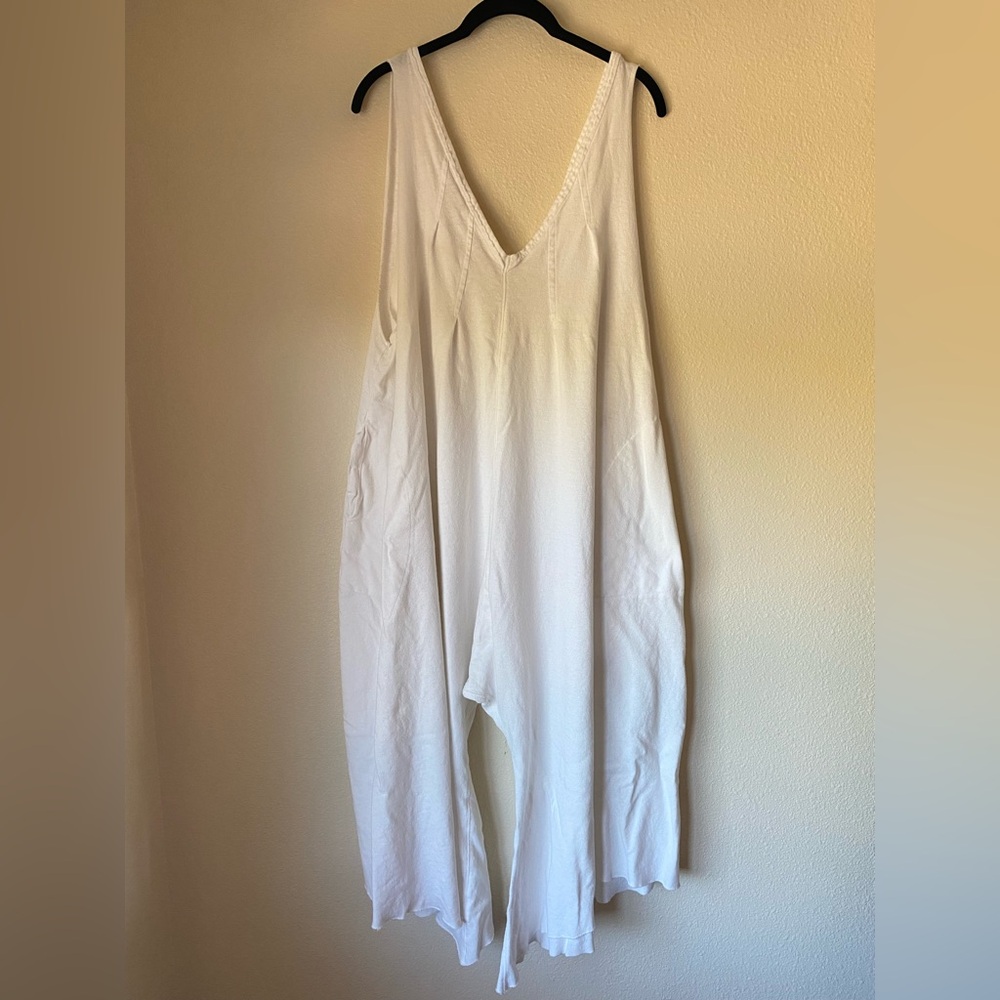 Free People Jump Up Ultra Wide Leg Linen Blend Jumpsuit, size Small - Picture 3 of 13
